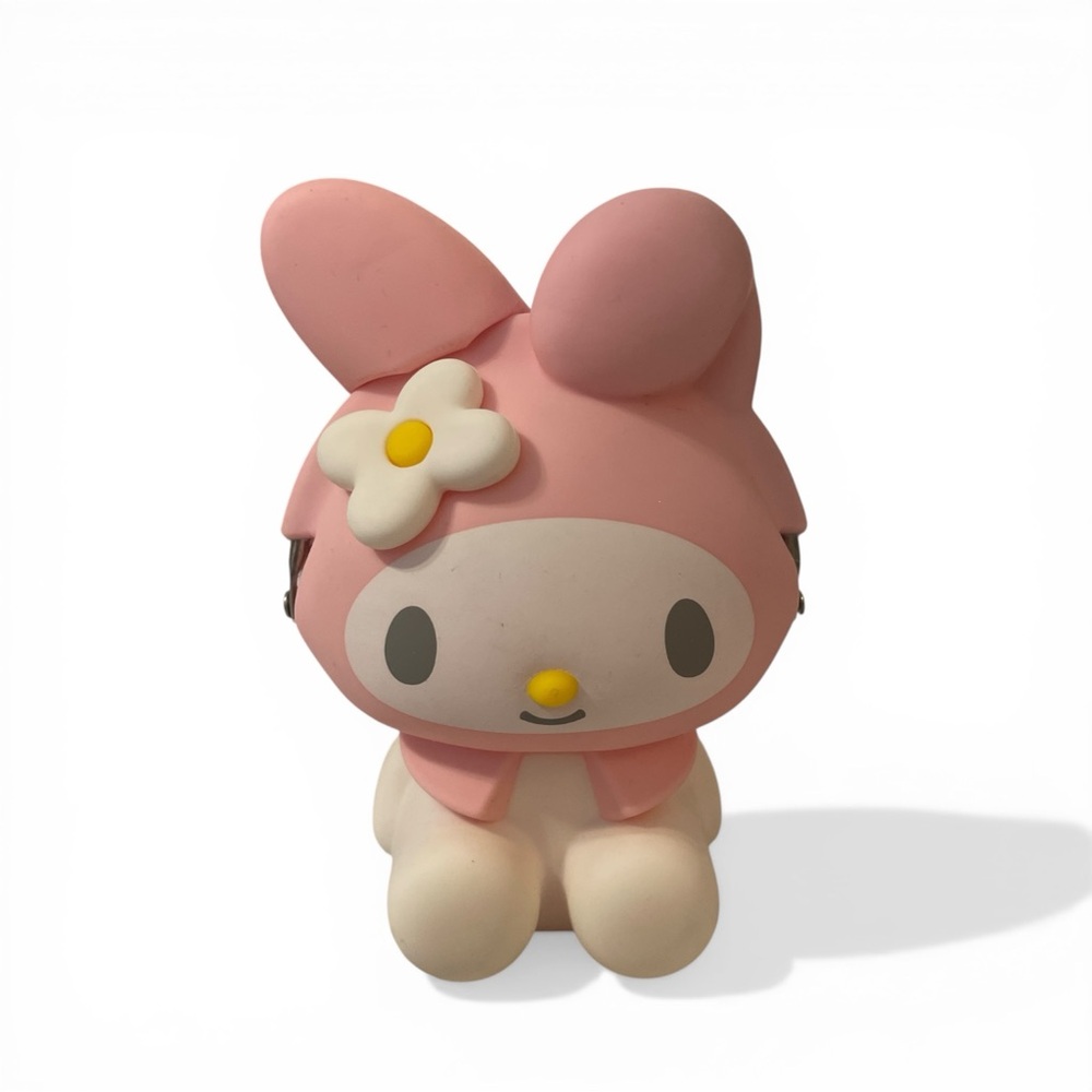 P + G Designs Sanrio My Melody 3-D Pink and White Silicone Coin Earbud Pouch